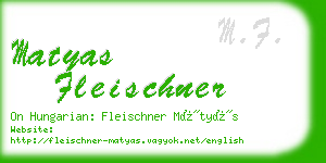 matyas fleischner business card